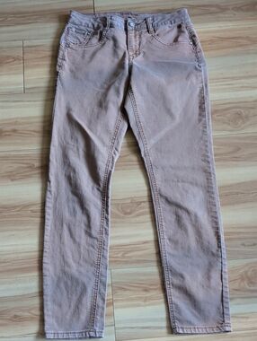 Women's Slim Straight Cream Jeans in Tan